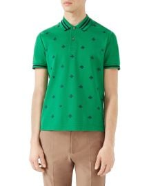 Gucci Cotton Polo w Bees  amp  Stars green at Neiman Marcus